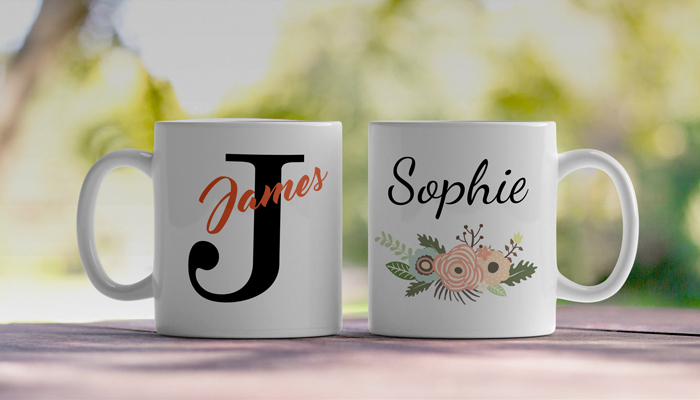 Personalized Name and Initial Mug, Personalized Mug, Initial Name Cup Gift  for Friends, Coffee Mug Gift for Her, Floral Name Coffee Mug 